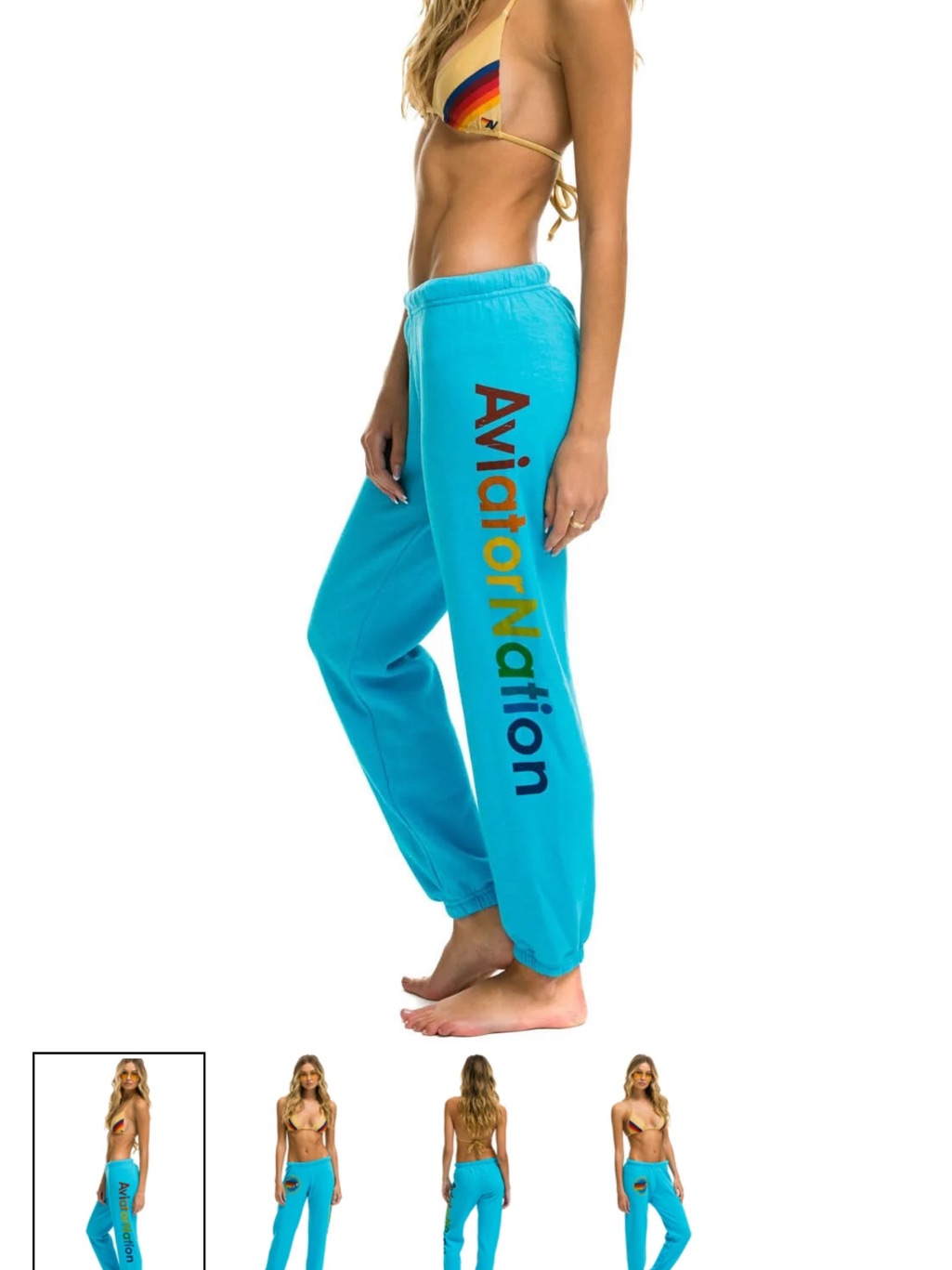 Aviator Nation Women’s Teal Logo Sweatpants